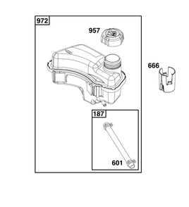 Fuel Supply Group Diagram and Parts List for 09P702-0290-H5 020000 - 09Z999 Briggs and Stratton Engine